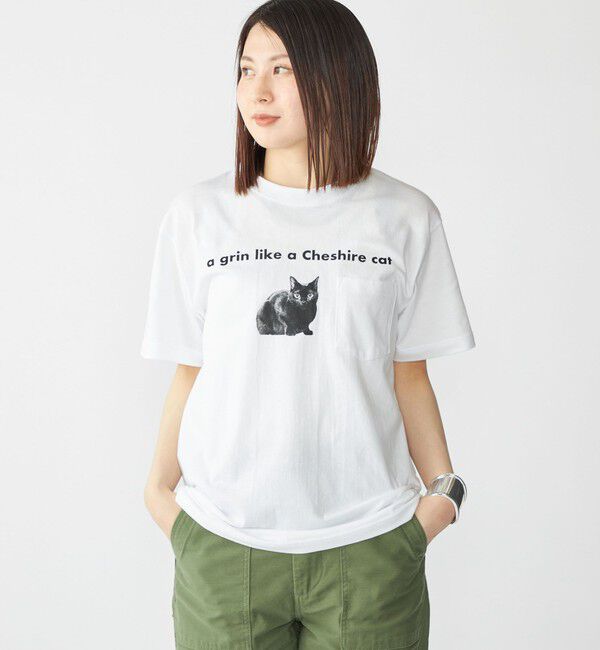 SHIPS「【WEB限定/SHIPS別注】Regency Works: キャット ポケット Tシャツ」|Tシャツ・カットソー|ライトホワイト