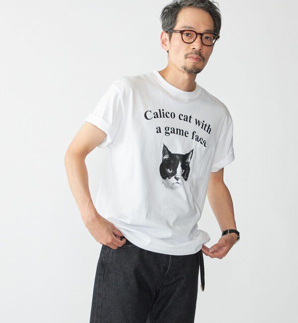 SHIPS「【WEB限定/SHIPS別注】Regency Works: キャット ポケット Tシャツ」|Tシャツ・カットソー|ホワイト系
