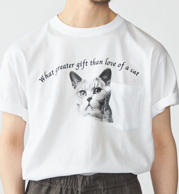 SHIPS「【WEB限定/SHIPS別注】Regency Works: キャット ポケット Tシャツ」|Tシャツ・カットソー|ストーン