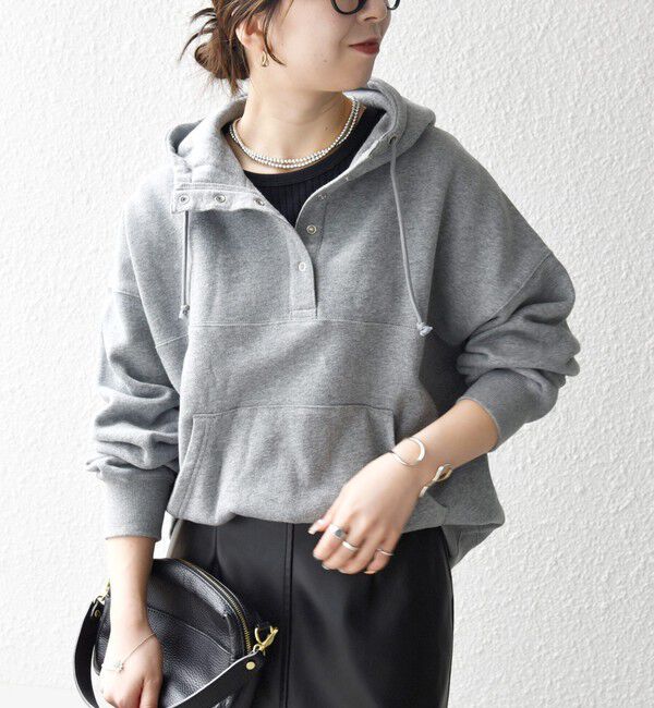 SHIPS any「《一部追加予約》SHIPS any:〈洗濯機可能〉USAコットン 裏起毛 フーディー ルーズ プルオーバー」|パーカー|ライトグレー