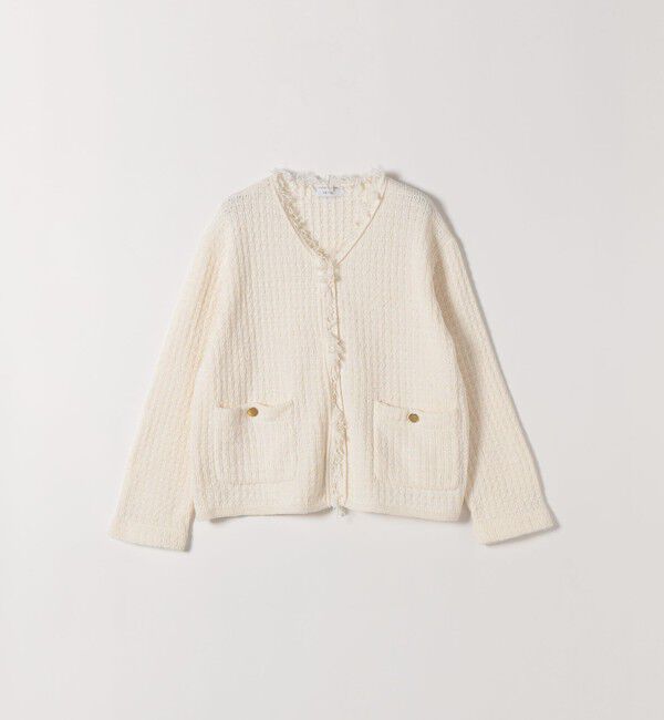 SHIPS any「SHIPS any:〈手洗い可能〉ツイード ライク フリンジ ニット ジャケット カーディガン」|カーディガン|