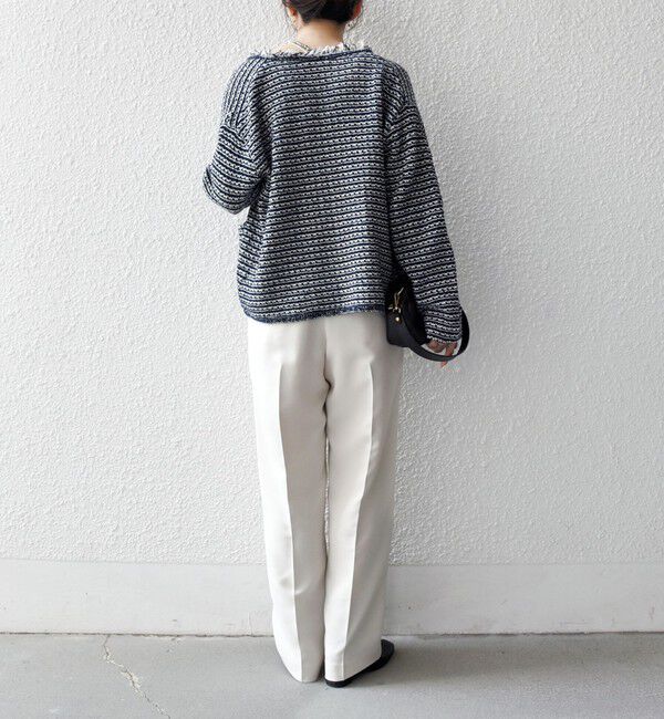 SHIPS any「SHIPS any:〈手洗い可能〉ツイード ライク フリンジ ニット ジャケット カーディガン」|カーディガン|