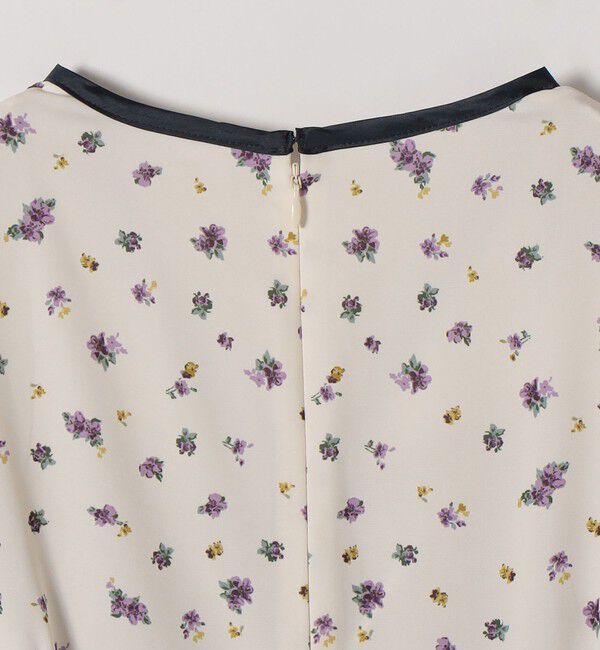 SHIPS any「SHIPS any:〈洗濯機可能〉フラワー プリント バイカラー Vネック ギャザー ワンピース」|ワンピース|