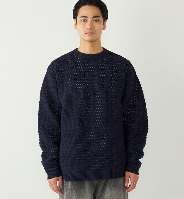 SHIPS Colors 「SHIPS Colors:〈洗濯機可能〉スポンジ メッシュ ニット◇」|ニット・セーター|