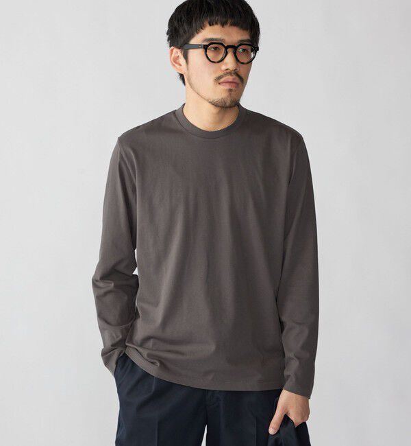 SHIPS「【WEB限定】SHIPS:〈手洗い可能/抗菌/防臭〉シルケット ビズ クルーネック ロングスリーブ」|Tシャツ・カットソー|