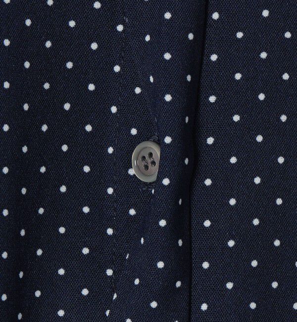 SHIPS any「《予約》SHIPS any:〈手洗い可能〉ドット バンドカラー プリーツ ロング ワンピース」|ワンピース|