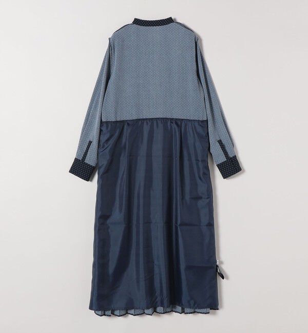 SHIPS any「《予約》SHIPS any:〈手洗い可能〉ドット バンドカラー プリーツ ロング ワンピース」|ワンピース|