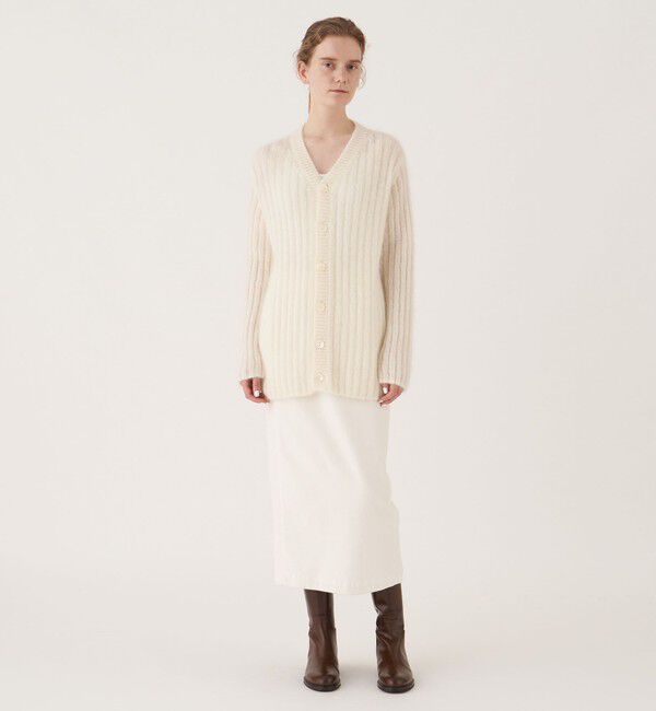 GALERIE VIE「ストレッチモールスキン Iラインミディスカート」|タイト|