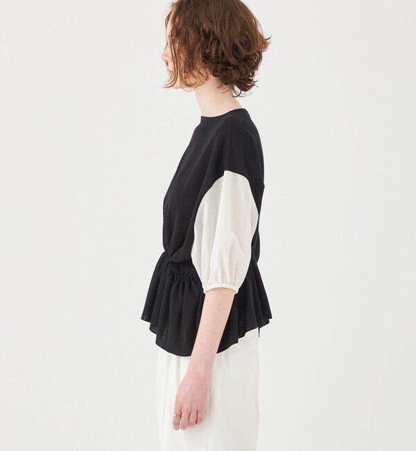 Ballsey「ファブリックコンビ パフスリーブプルオーバー」|ニット・セーター|