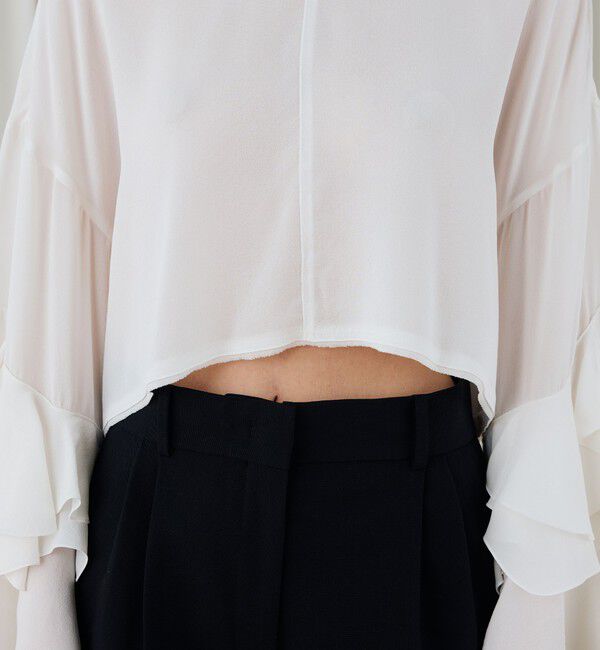 DES PRES「シルクジョーゼット フリルスリーブブラウス」|シャツ・ブラウス|