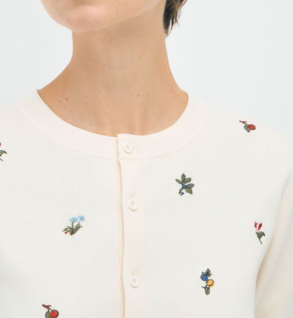 CABaN「GREEN SHOWER エンブロイダリーハーフスリーブカーディガン」|カーディガン|