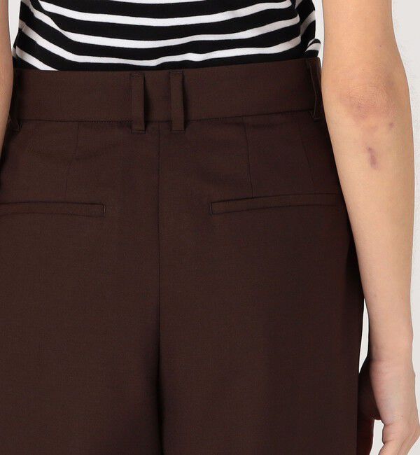 MACPHEE「ストレッチトロピカル タックワイドパンツ」|スラックス|