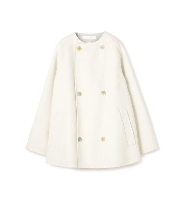 GALERIE VIE「ダブルフェイス カラーレストレンチコート」|ノーカラーコート|11 ホワイト