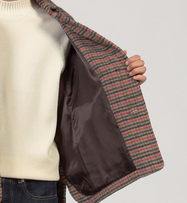 TOMORROWLAND MENS「シルクガンクラブチェック ショートブルゾン」|ブルゾン・スタジャン|