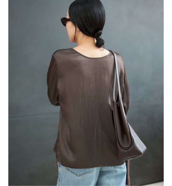 Plage「R&rsquo;IAM サテンロンT ブラウス」|シャツ・ブラウス|