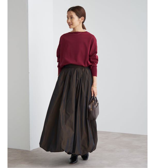 IENA「《WEB限定/追加2》コットンストレッチ NEO2 ワイド長袖プルオーバー」|ニット・セーター|