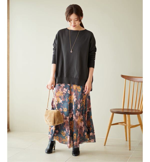 IENA「《WEB限定/追加2》コットンストレッチ NEO2 ワイド長袖プルオーバー」|ニット・セーター|