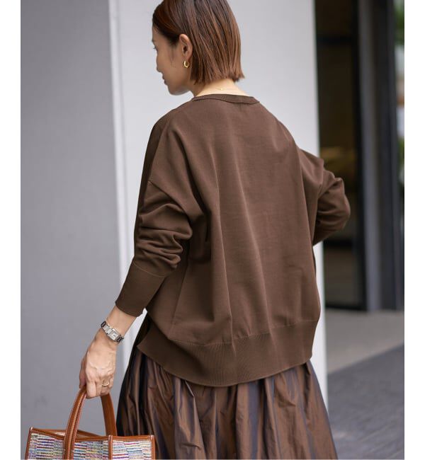 IENA「《WEB限定/追加2》コットンストレッチ NEO2 ワイド長袖プルオーバー」|ニット・セーター|