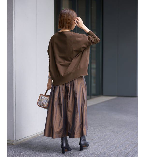 IENA「《WEB限定/追加2》コットンストレッチ NEO2 ワイド長袖プルオーバー」|ニット・セーター|