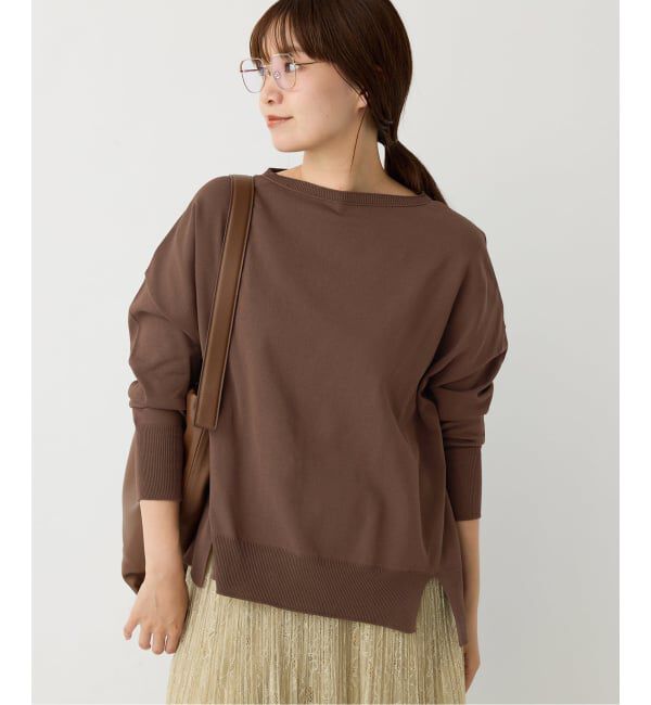 IENA「《WEB限定/追加2》コットンストレッチ NEO2 ワイド長袖プルオーバー」|ニット・セーター|