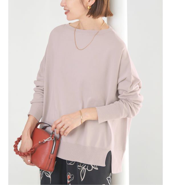 IENA「《WEB限定/追加2》コットンストレッチ NEO2 ワイド長袖プルオーバー」|ニット・セーター|