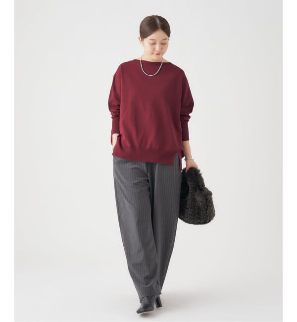 IENA「《WEB限定/追加2》コットンストレッチ NEO2 ワイド長袖プルオーバー」|ニット・セーター|