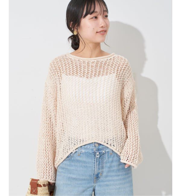 SLOBE IENA「LOGAN/ローガン SLOBE別注 メッシュプルオーバー」|ニット・セーター|ナチュラル