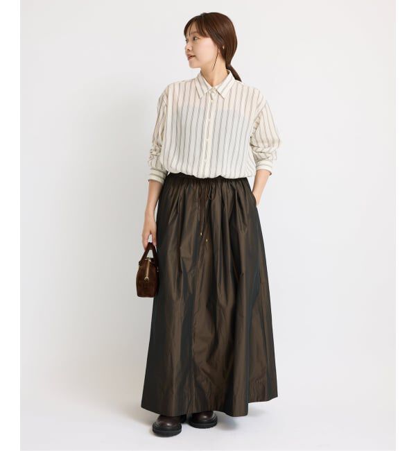 IENA「メモリータフタギャザースカート」|スカート|