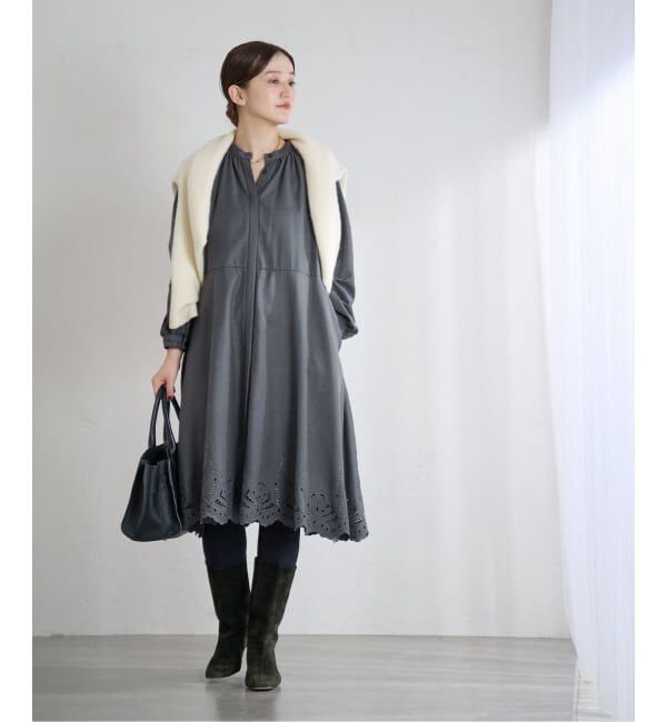 IENA「エンブロイダードティアードレス」|ワンピース|