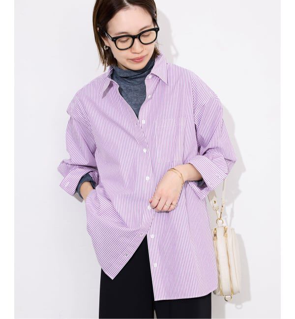 SLOBE IENA「《追加》コットンブロードベーシックシャツ」|シャツ・ブラウス|パープル