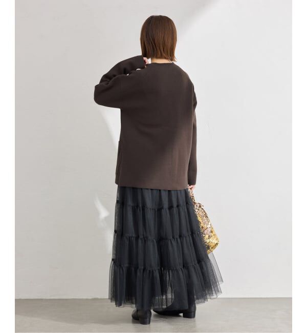 IENA「《追加》ドットボタンVネックカーディガン」|カーディガン|