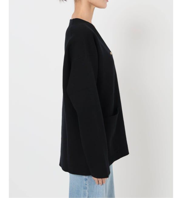 IENA「《追加》ドットボタンVネックカーディガン」|カーディガン|