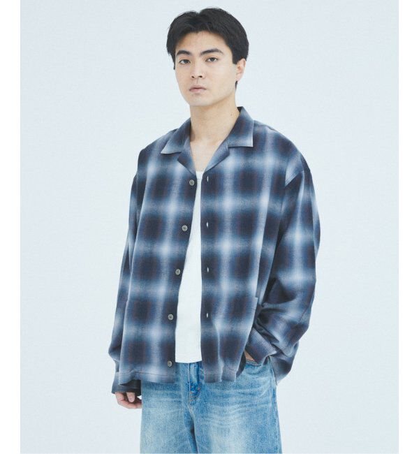 J.S.Homestead「J.S.Homestead / リラックス オンブレ オープン カラー シャツ」|シャツ・ブラウス|