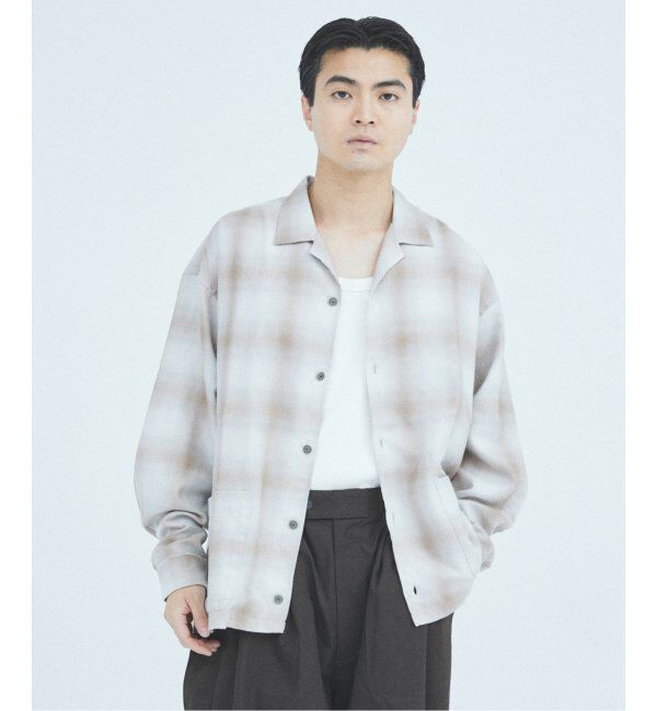J.S.Homestead「J.S.Homestead / リラックス オンブレ オープン カラー シャツ」|シャツ・ブラウス|