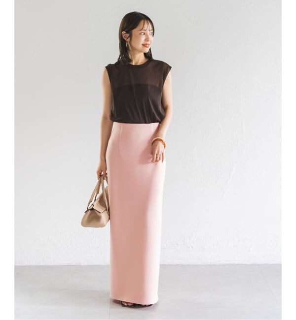 NOBLE「《追加》【洗える】コンフォートジャージーライクタイトスカート 4」|スカート|