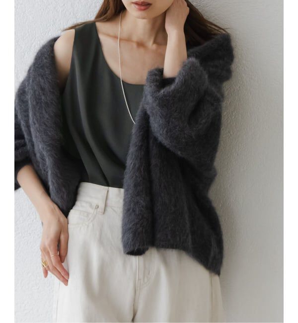 NOBLE「《追加3》【洗える】ルナサテンデコルテ2WAYトップス」|シャツ・ブラウス|ブラウン B