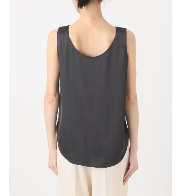 NOBLE「《追加3》【洗える】ルナサテンデコルテ2WAYトップス」|シャツ・ブラウス|