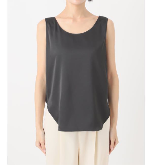 NOBLE「《追加3》【洗える】ルナサテンデコルテ2WAYトップス」|シャツ・ブラウス|