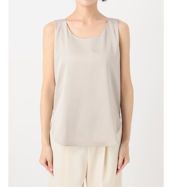 NOBLE「《追加3》【洗える】ルナサテンデコルテ2WAYトップス」|シャツ・ブラウス|