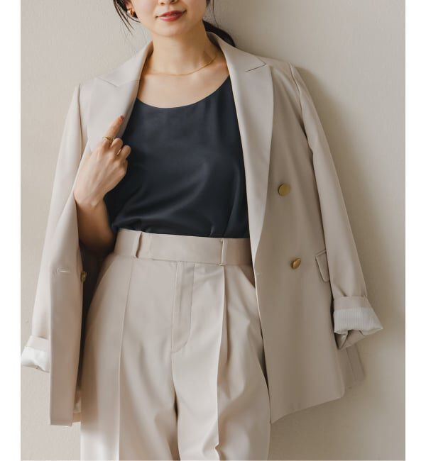 NOBLE「《追加3》【洗える】ルナサテンデコルテ2WAYトップス」|シャツ・ブラウス|