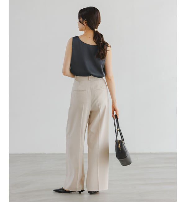 NOBLE「《追加3》【洗える】ルナサテンデコルテ2WAYトップス」|シャツ・ブラウス|