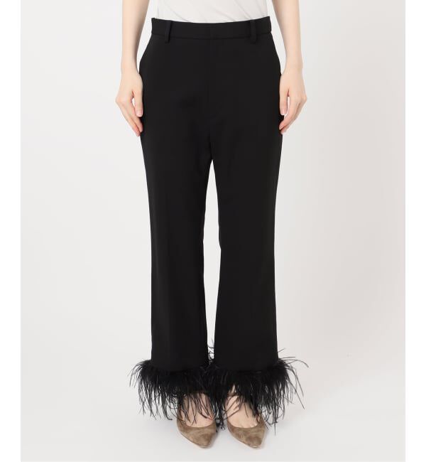 NOBLE「ELENI/エルニ オーストリッチファートリムパンツ」|スラックス|