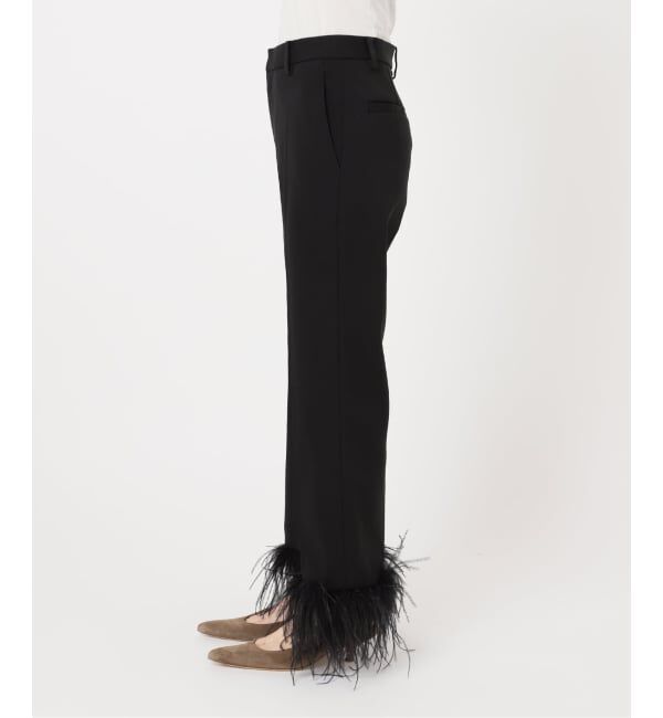 NOBLE「ELENI/エルニ オーストリッチファートリムパンツ」|スラックス|