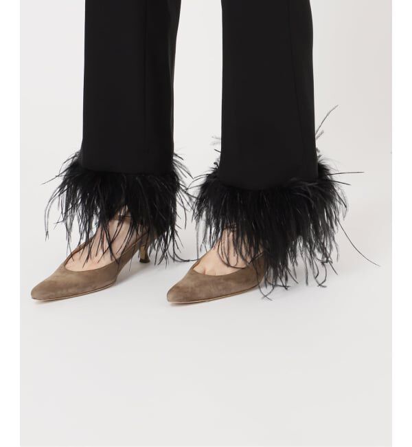 NOBLE「ELENI/エルニ オーストリッチファートリムパンツ」|スラックス|