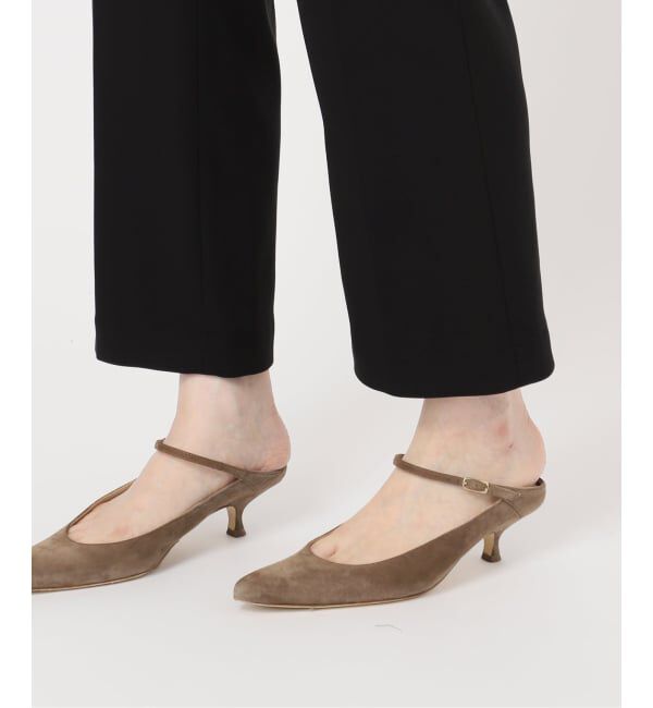 NOBLE「ELENI/エルニ オーストリッチファートリムパンツ」|スラックス|