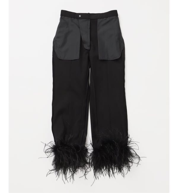 NOBLE「ELENI/エルニ オーストリッチファートリムパンツ」|スラックス|