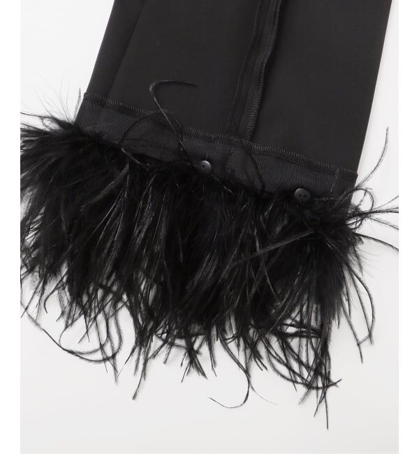 NOBLE「ELENI/エルニ オーストリッチファートリムパンツ」|スラックス|