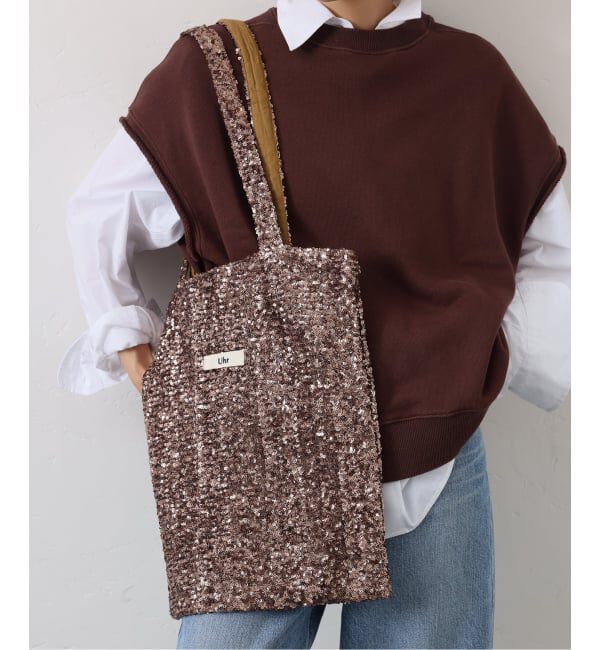 Spick and Span「《一部店舗+WEB限定》Uhr/ウーア 別注SPANGLE TOTE*」|トートバッグ|ブラウン