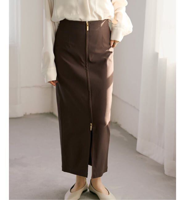 NOBLE「《追加2》RyNyコンフォートストレッチジップタイトスカート」|スカート|