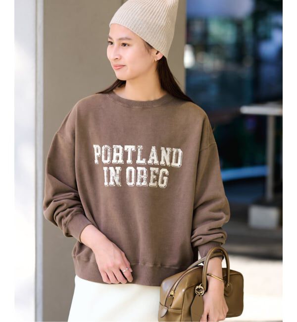 FRAMeWORK「PRINT スウェット」|スウェット・ジャージ|ブラウン